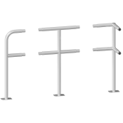 Protective railing | Steel tube  48 mm | Fixed postto be fixed by plugs | Corner post | hot-dip galvanized